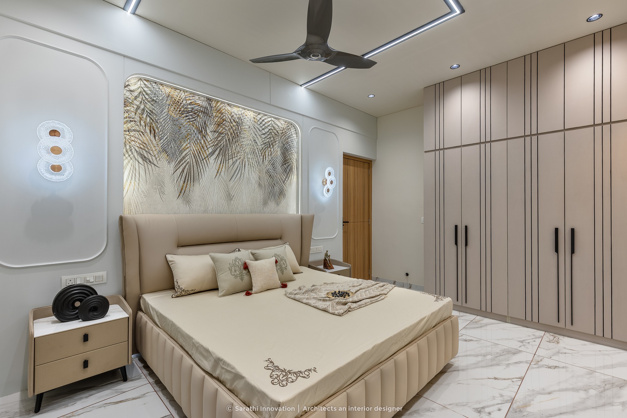 Bedroom with Simple Interior Design Ideas by Sarathi Innovations