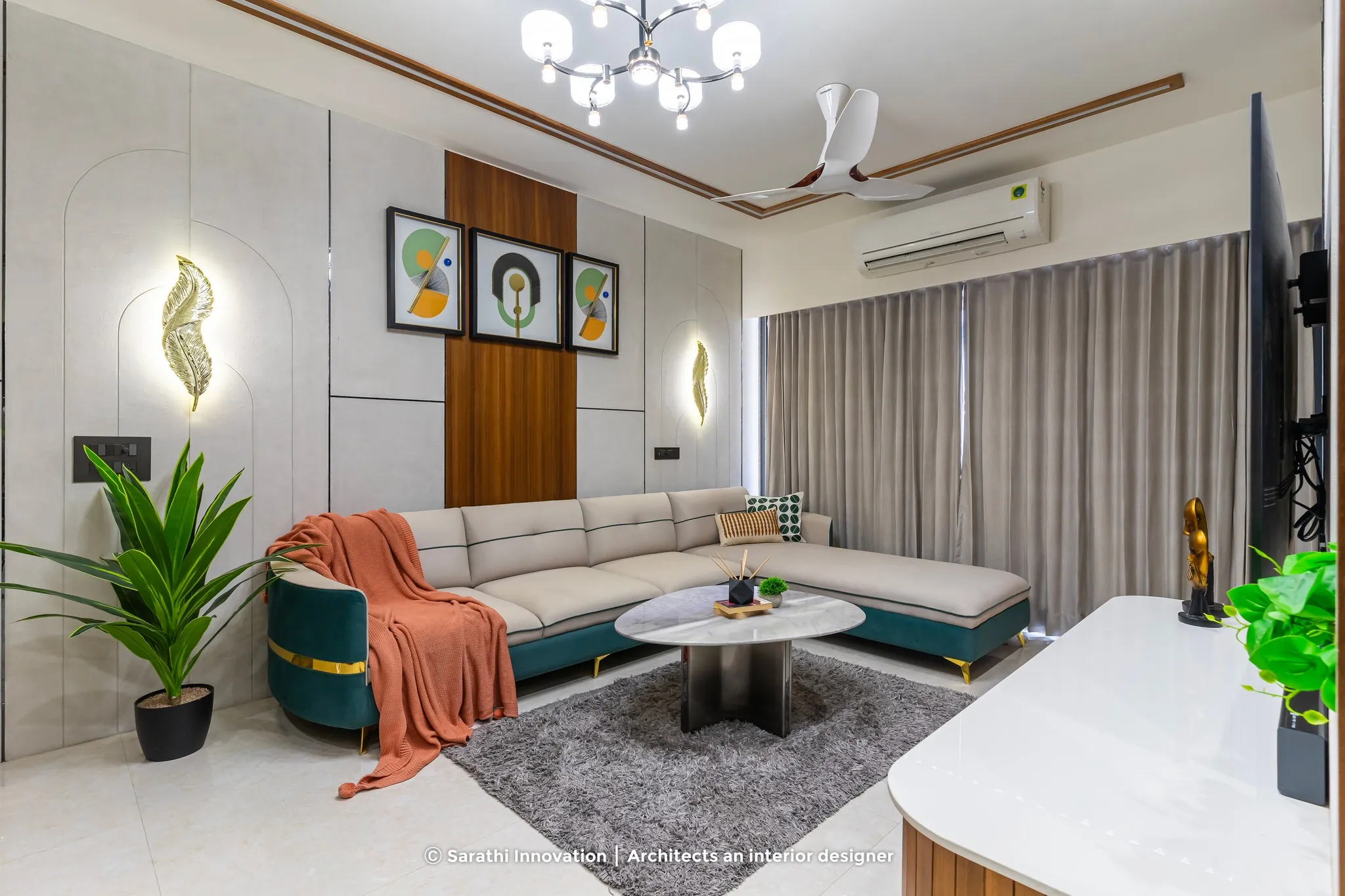 Sofa Interior Ideas: How to Design the Wall Behind Your Sofa Like a Premium Ahmedabad Home