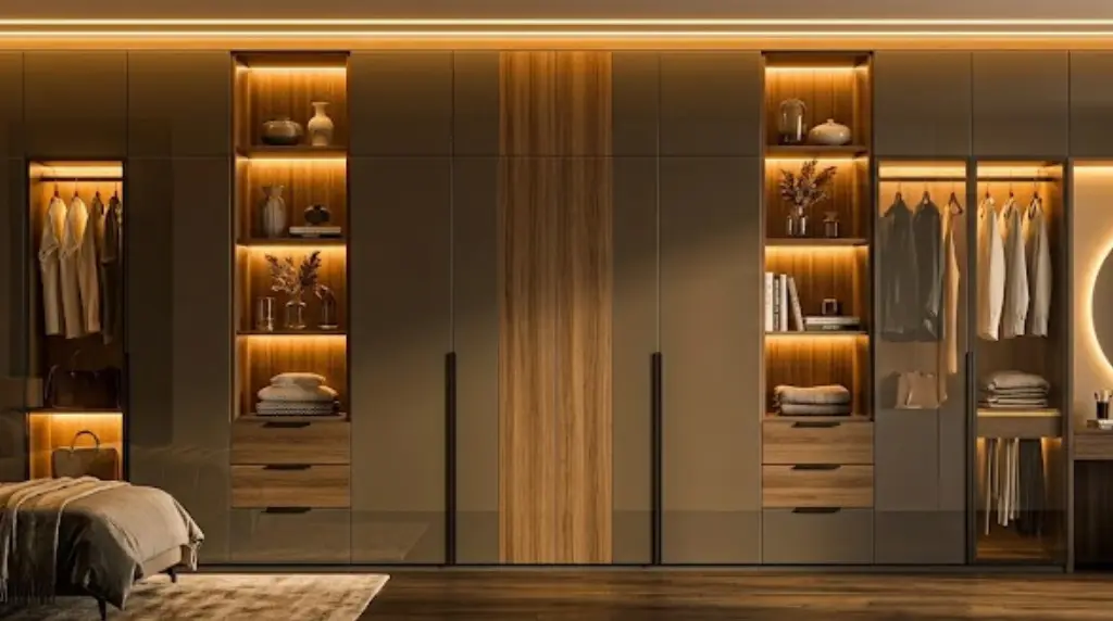 Glossy Wardrobe Designs That Make Small Bedrooms Look Bigger